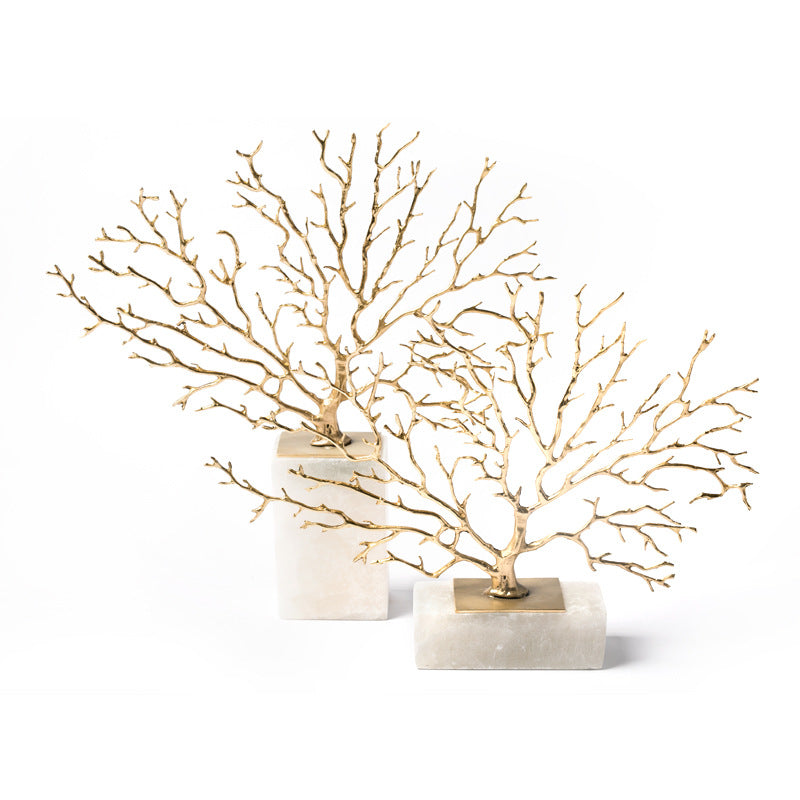 Selenite Pure Cooper Coral Tree Art Ornaments