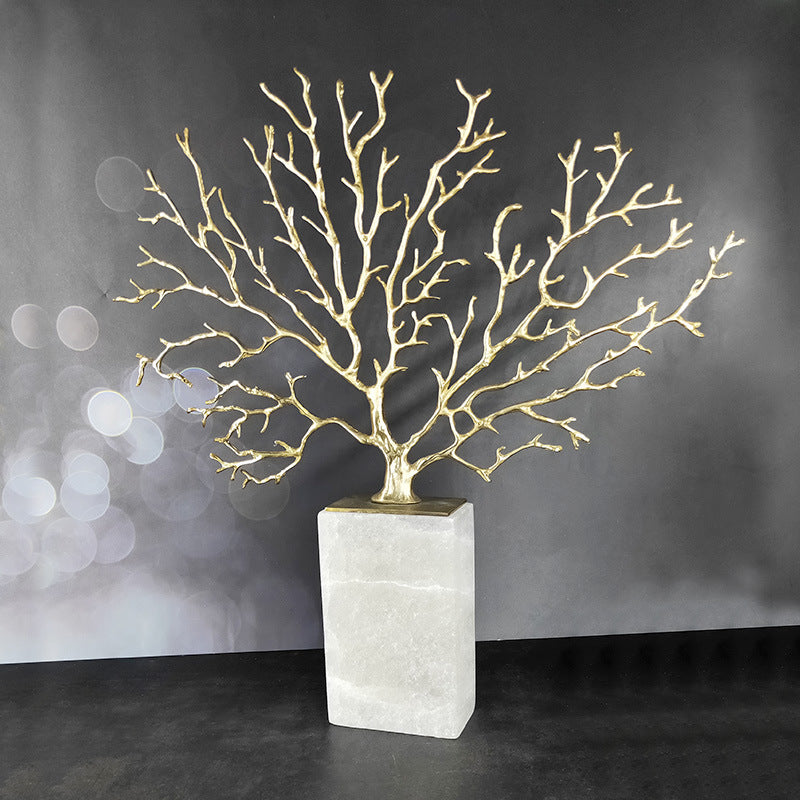 Selenite Pure Cooper Coral Tree Art Ornaments