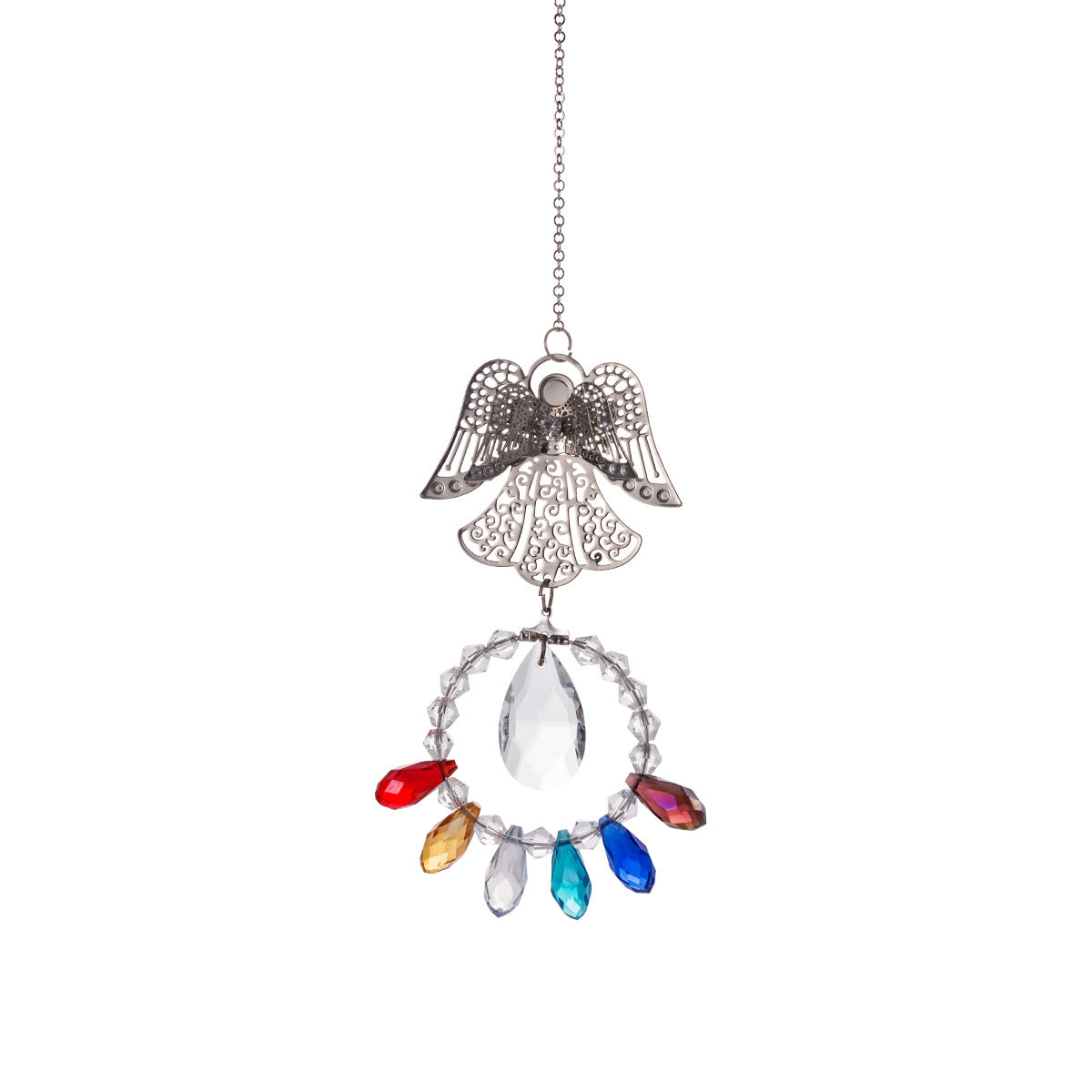 Chakra Heart and Angel Pendant Suncatcher Ornaments