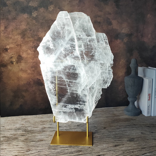 Raw Clear Selenite Big Size Art Home Ornament