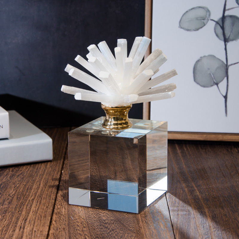 Selenite Flower Glass Art Home Ornaments