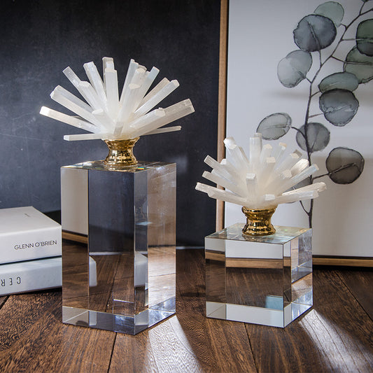 Selenite Flower Glass Art Home Ornaments