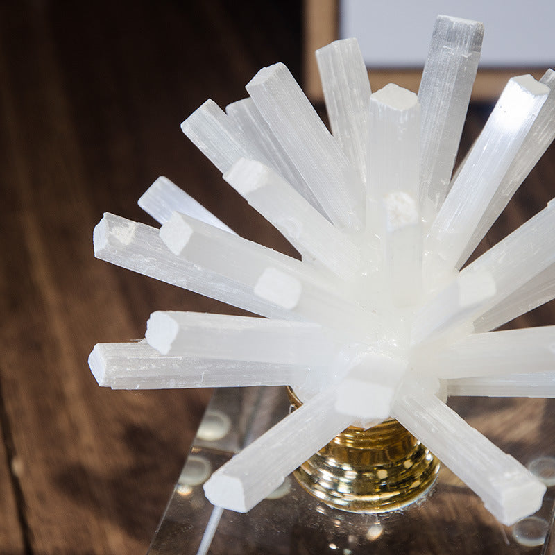 Selenite Flower Glass Art Home Ornaments