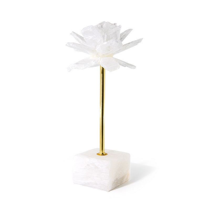 Selenite Flower Stone Art Home Decoration