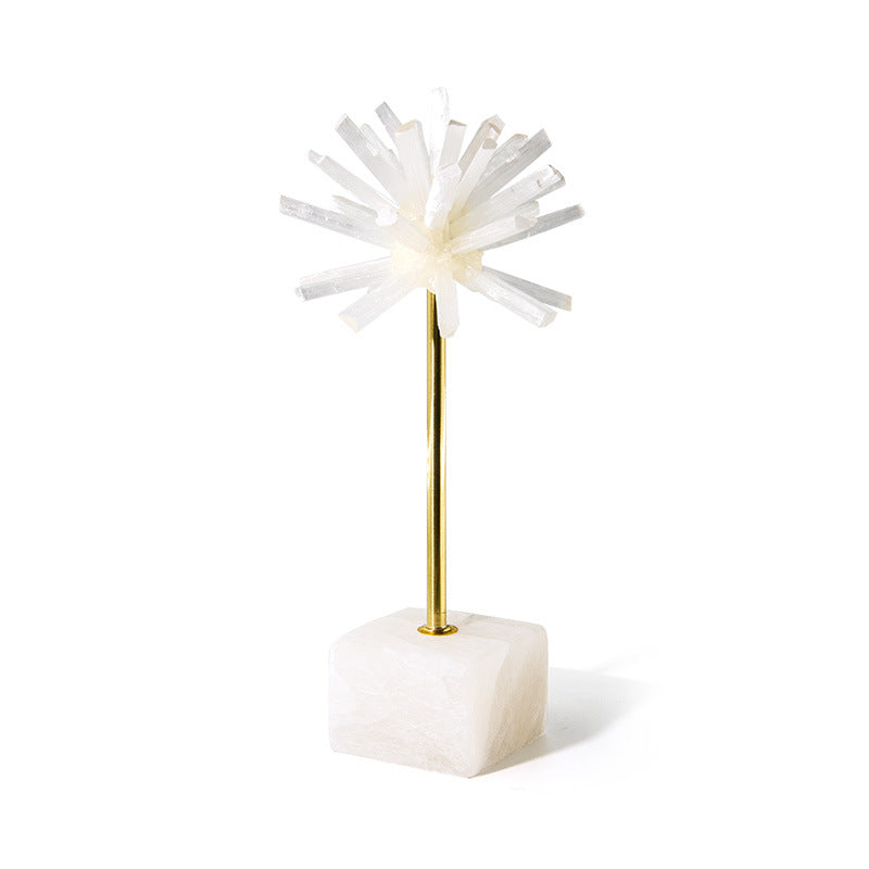 Selenite Flower Stone Art Home Decoration