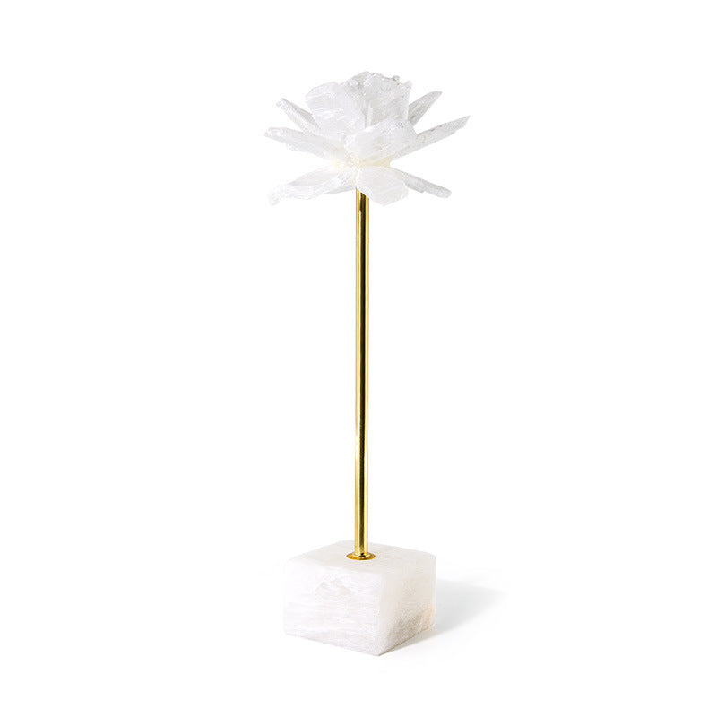 Selenite Flower Stone Art Home Decoration