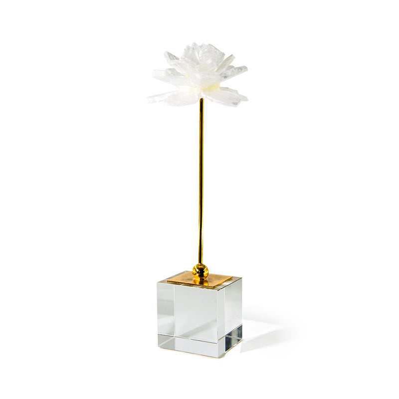 Selenite Flower Stone Art Home Decoration