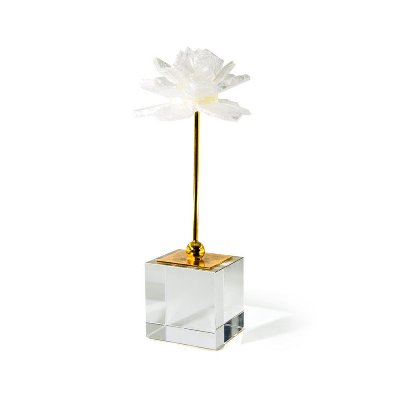 Selenite Flower Stone Art Home Decoration