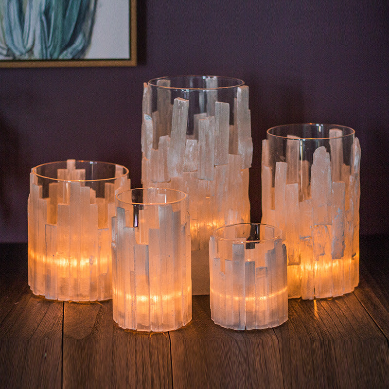 Selenite Glass Candle Holder Ornaments