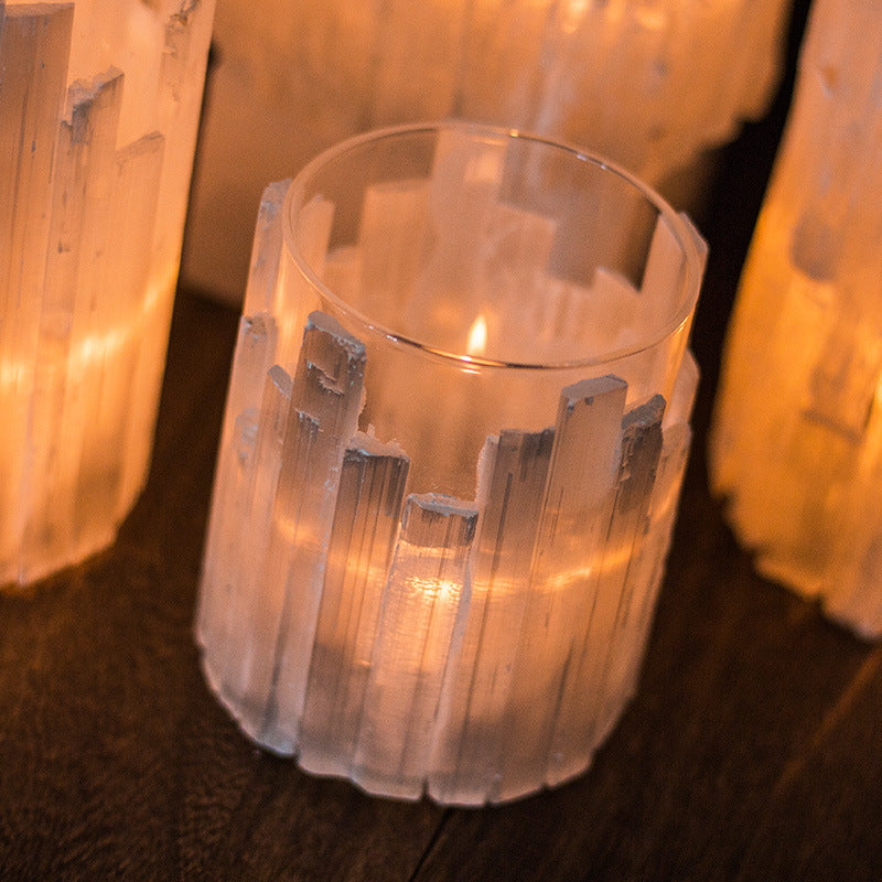 Selenite Glass Candle Holder Ornaments