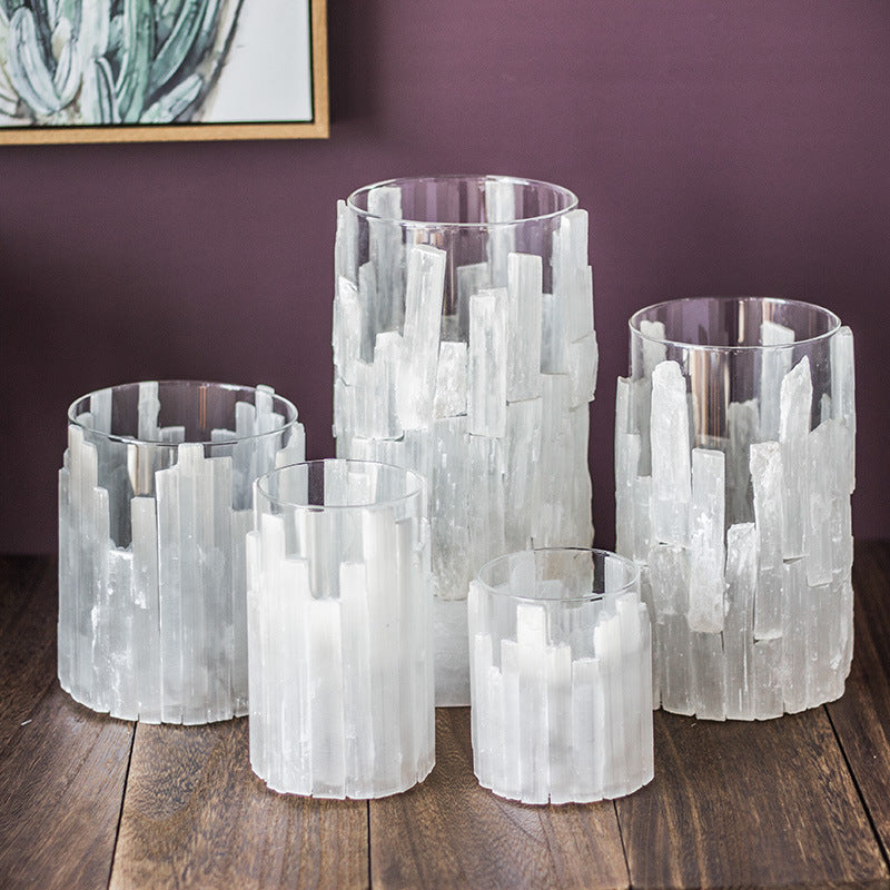 Selenite Glass Candle Holder Ornaments