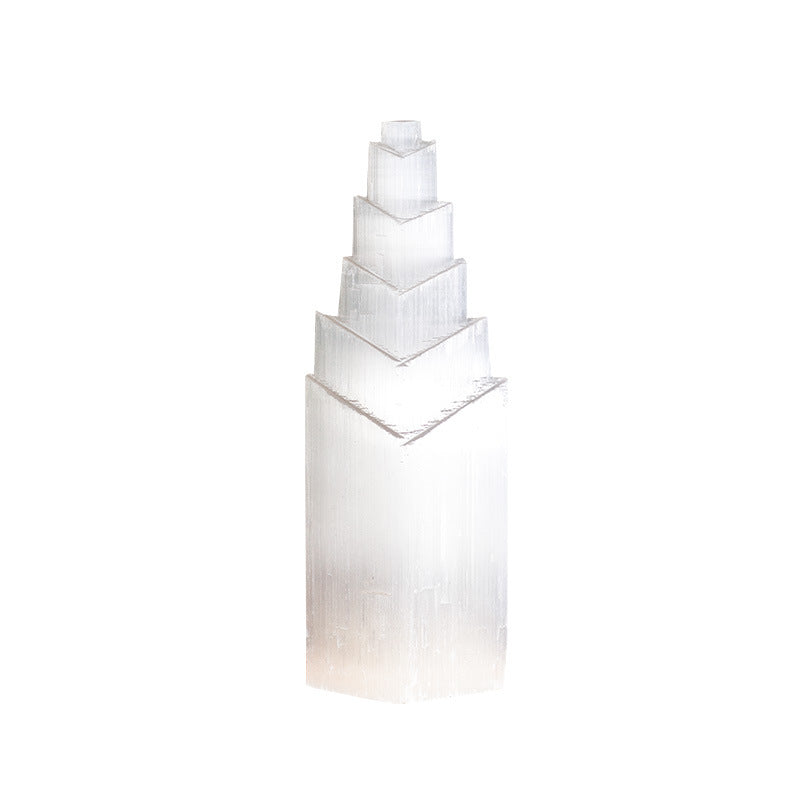 Selenite Diamond Tower Ornaments