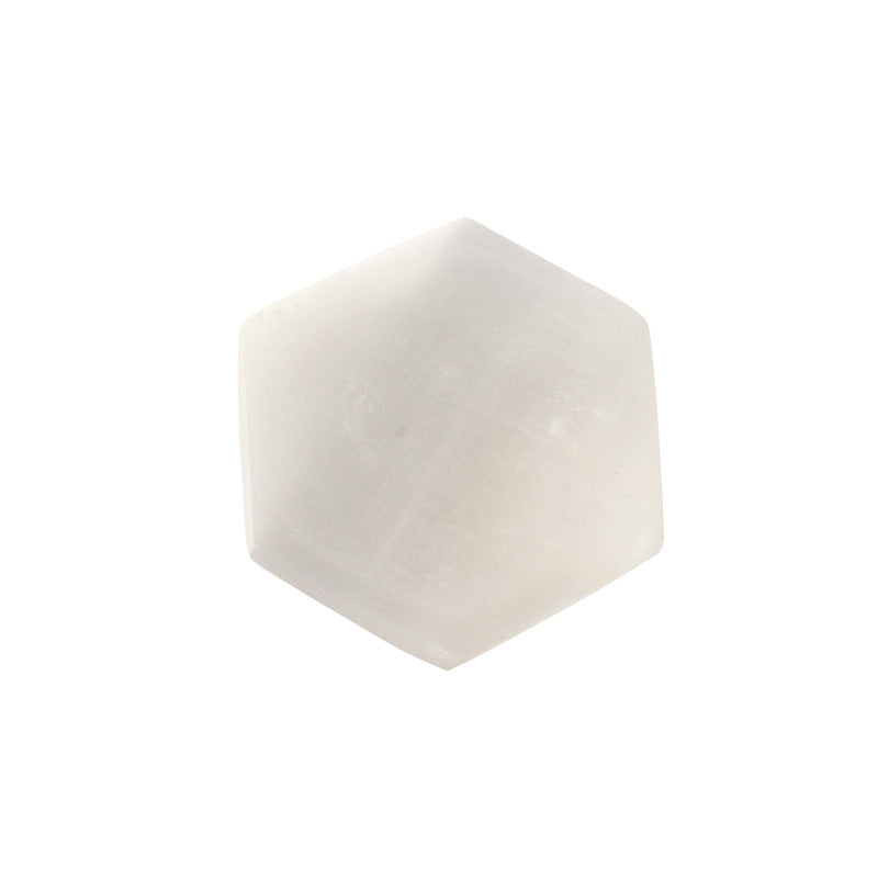 Hexagonal Selenite Orange White Plasterboard Ornaments