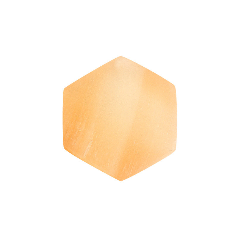 Hexagonal Selenite Orange White Plasterboard Ornaments