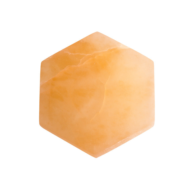 Hexagonal Selenite Orange White Plasterboard Ornaments