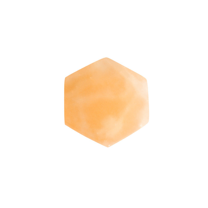 Hexagonal Selenite Orange White Plasterboard Ornaments