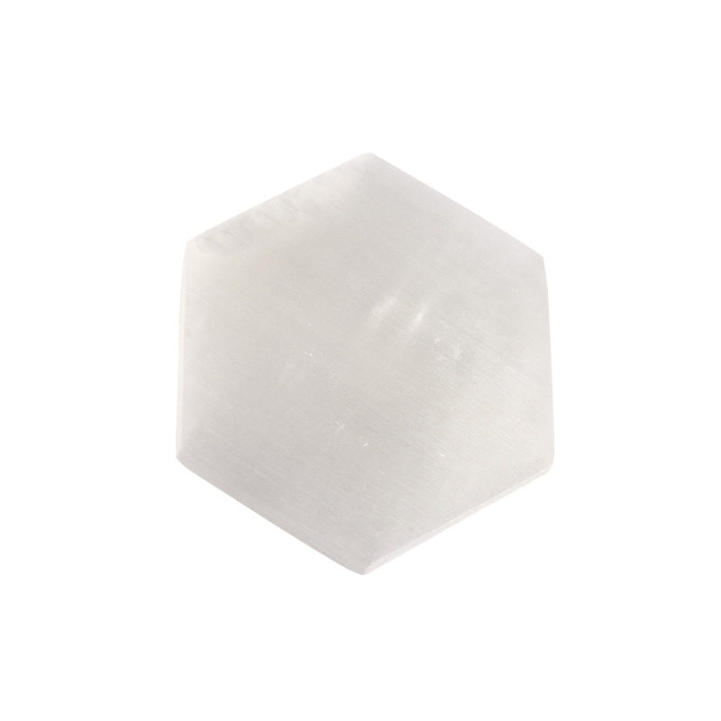 Hexagonal Selenite Orange White Plasterboard Ornaments