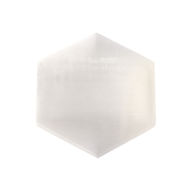 Hexagonal Selenite Orange White Plasterboard Ornaments