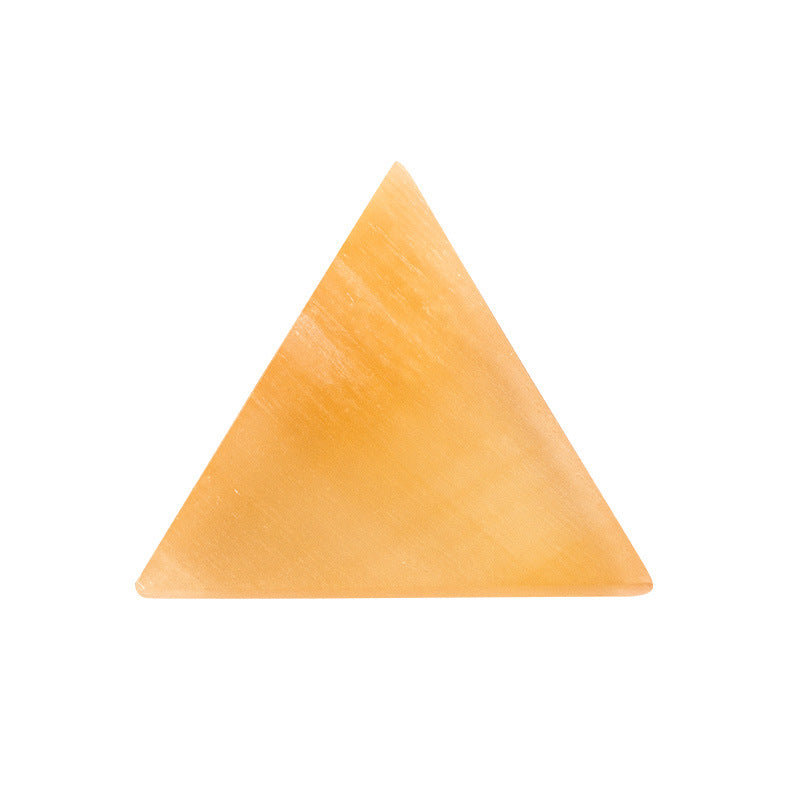 Selenite Orange White Moon Triangle Ornaments