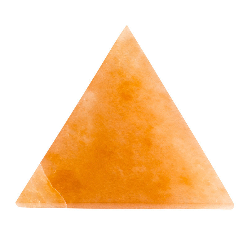 Selenite Orange White Moon Triangle Ornaments