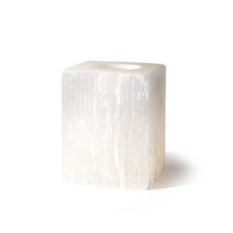 3 Shapes of Selenite Candle Holder Ornaments