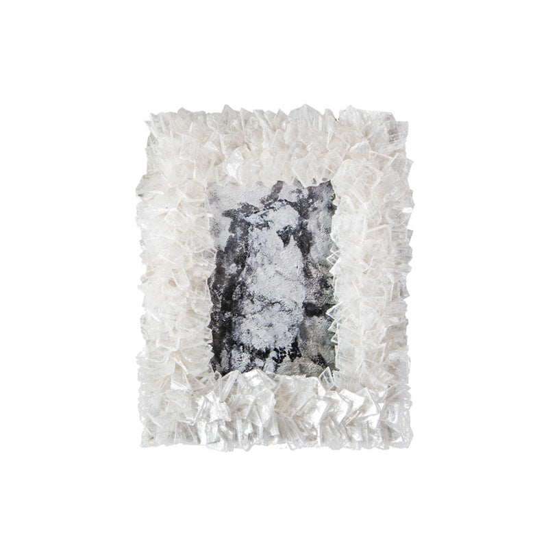 Vertical Bar Gravel Selenite Photo Frame Home Ornaments