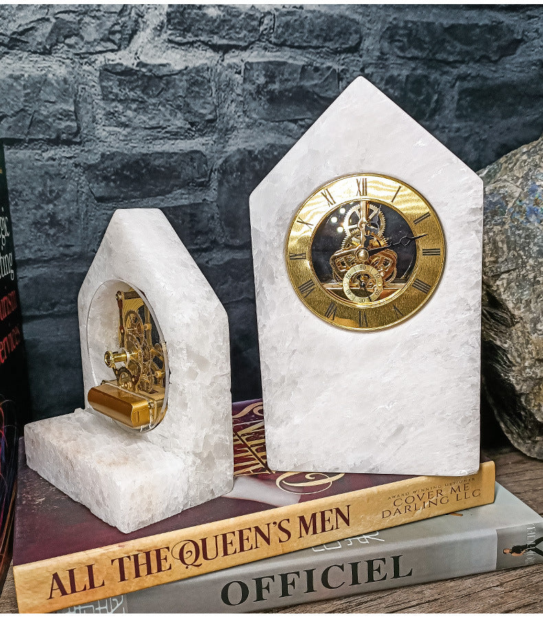 Marble Desk Clock Table Home Ornaments