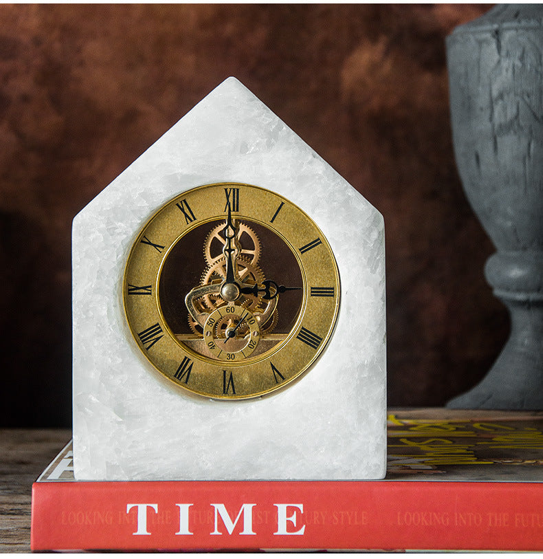 Marble Desk Clock Table Home Ornaments