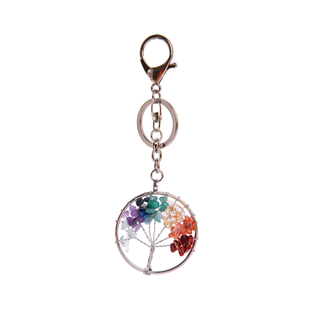 Life Tree Crystal Chip Chakra Key Chains