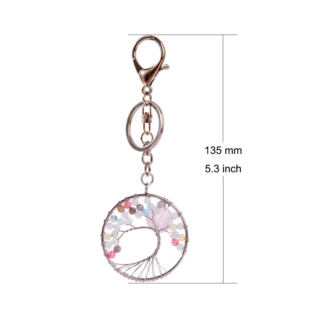 Life Tree Crystal Chip Chakra Key Chains