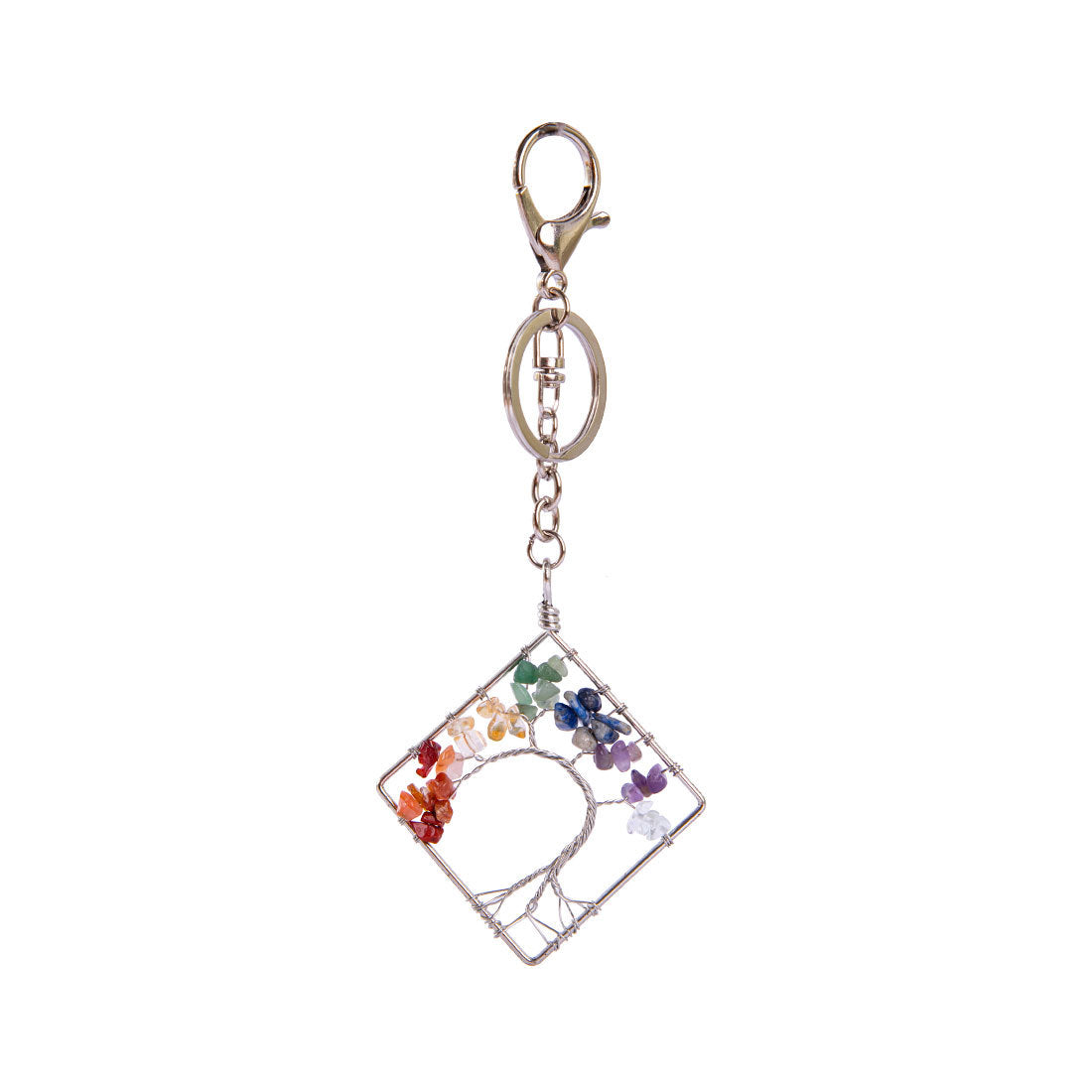 Life Tree Crystal Chip Chakra Key Chains