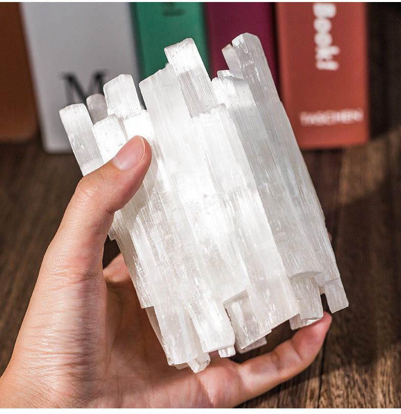 Selenite Irregular Wand Candle Holder Ornaments