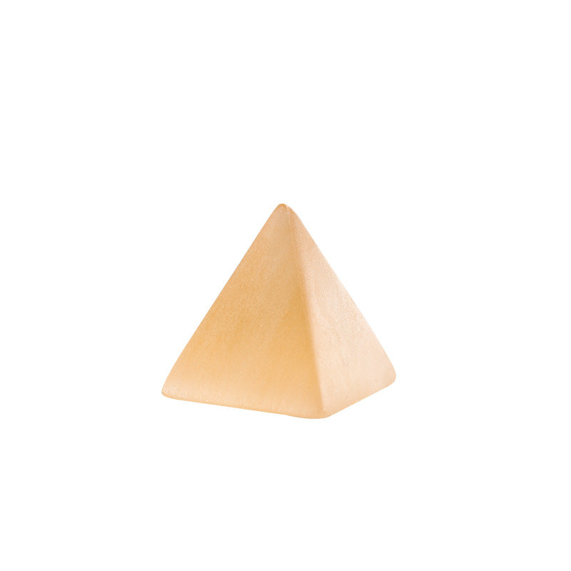 Orange White Selenite Pyramid Healing Ornaments