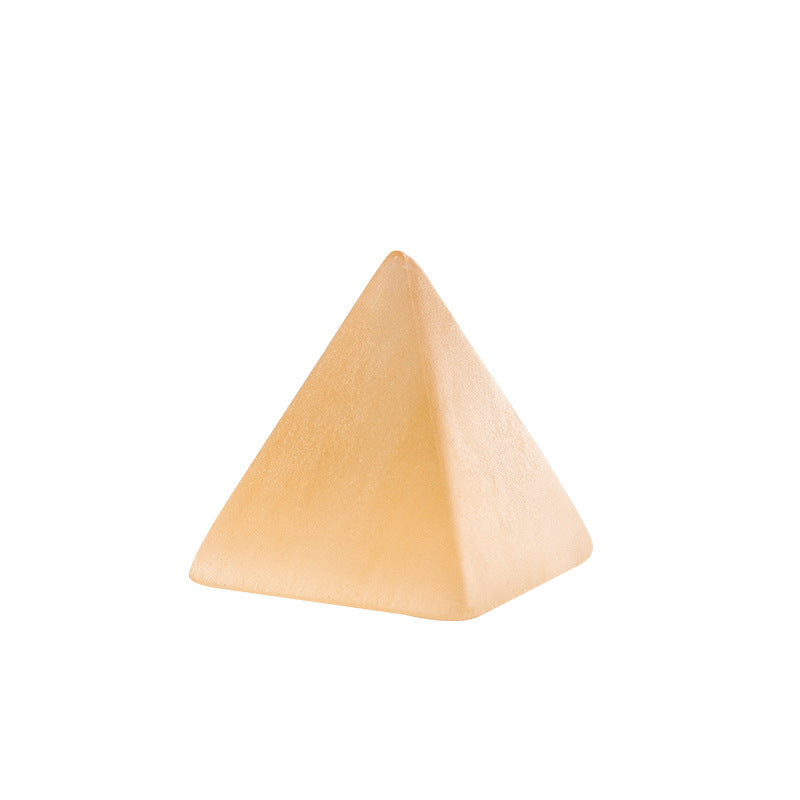 Orange White Selenite Pyramid Healing Ornaments