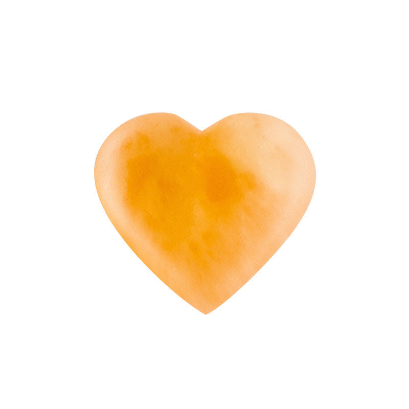 Orange White Selenite Polished Hearts Ornament