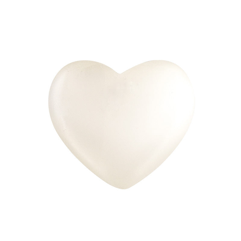 Orange White Selenite Polished Hearts Ornament