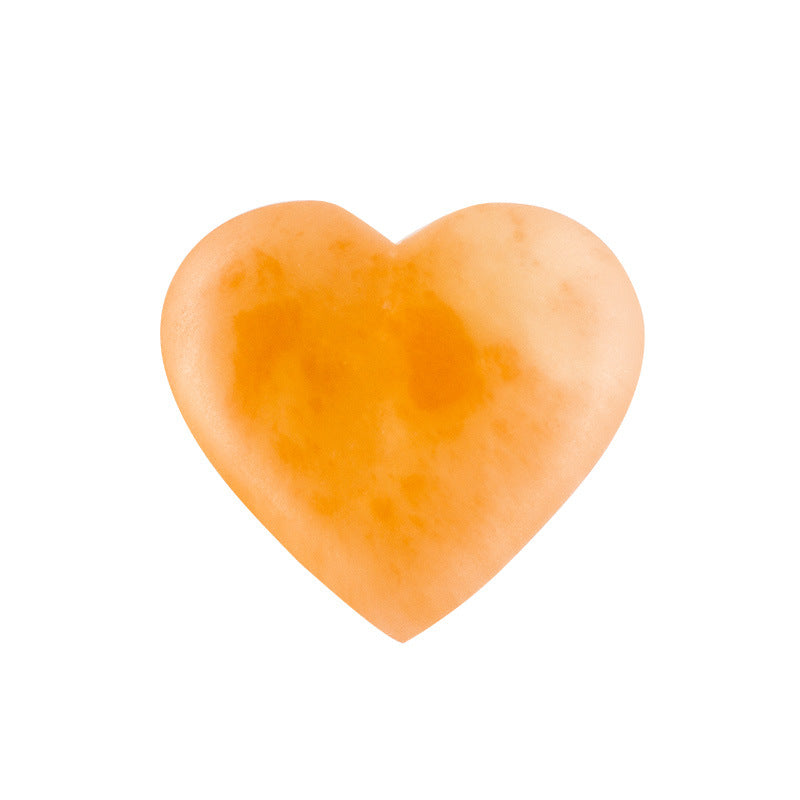 Orange White Selenite Polished Hearts Ornament