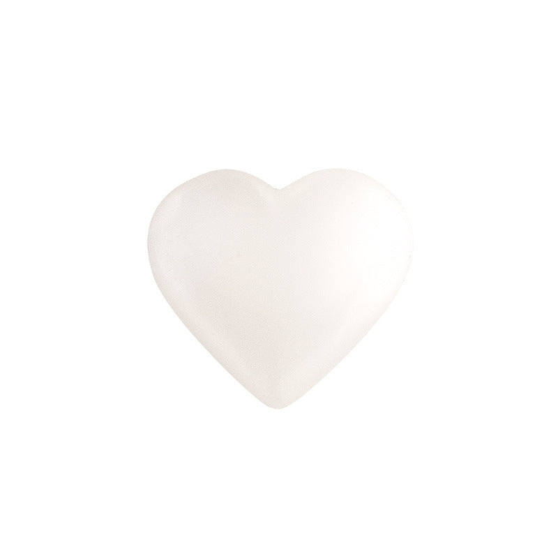 Orange White Selenite Polished Hearts Ornament