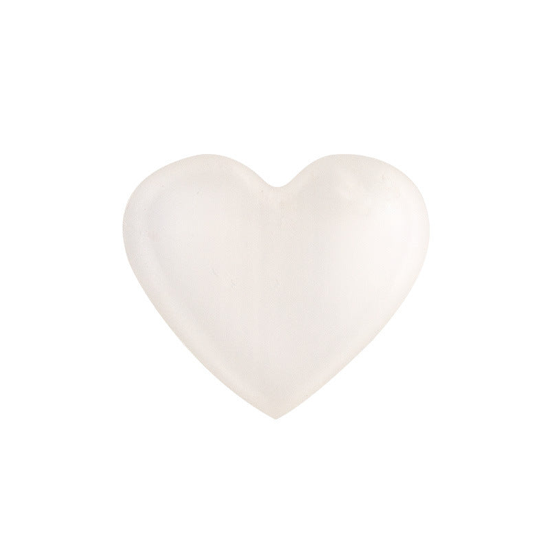 Orange White Selenite Polished Hearts Ornament