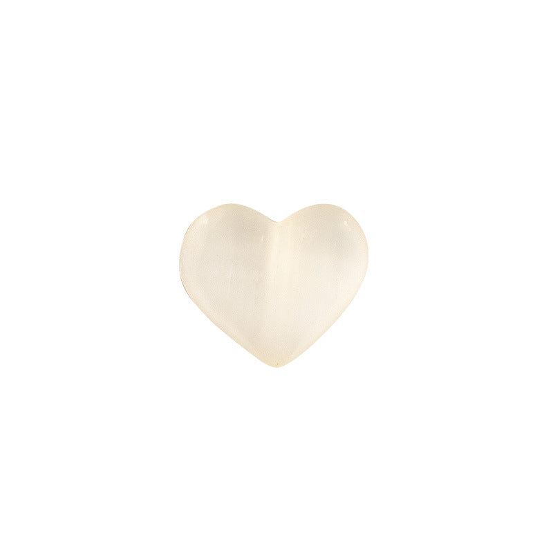 Orange White Selenite Polished Hearts Ornament