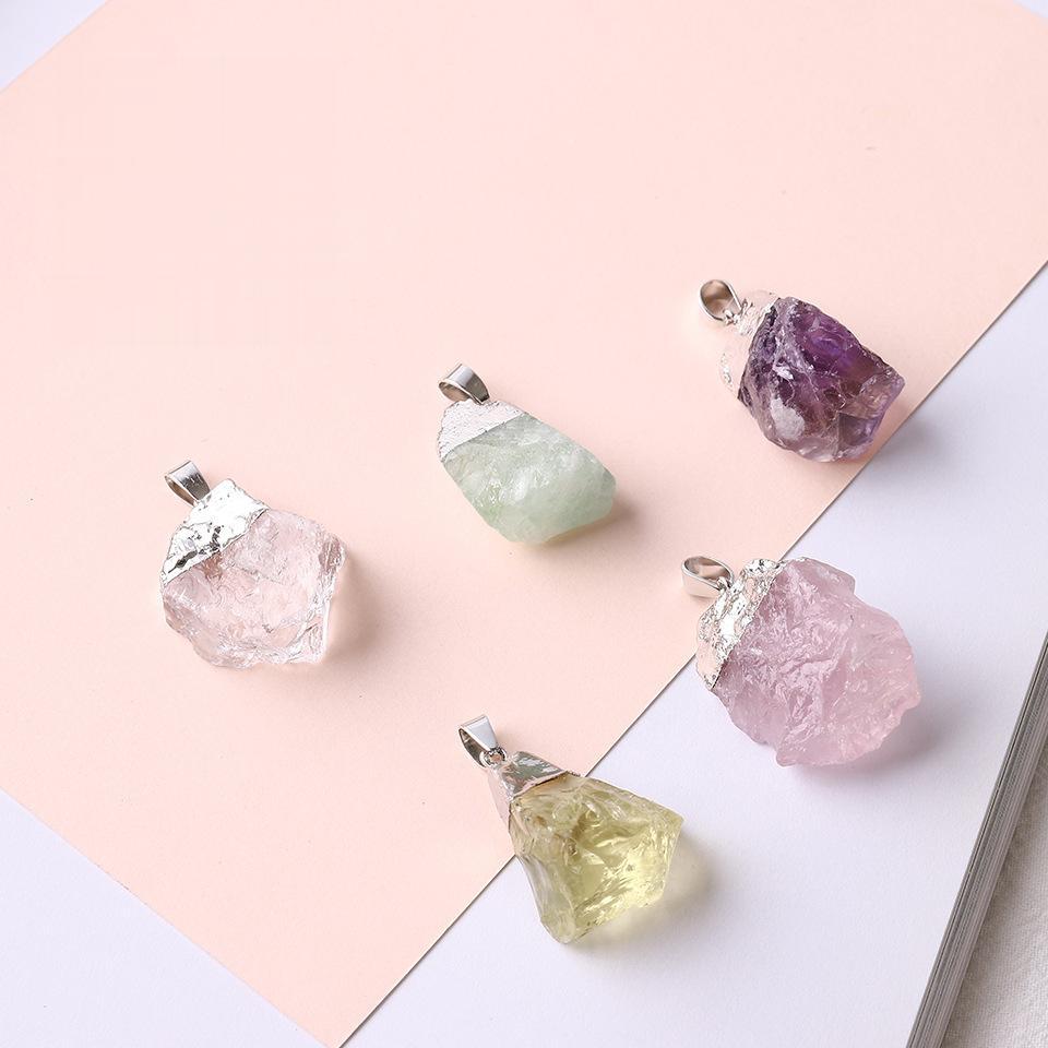 Rough Crystal Stone Pendants for Necklace