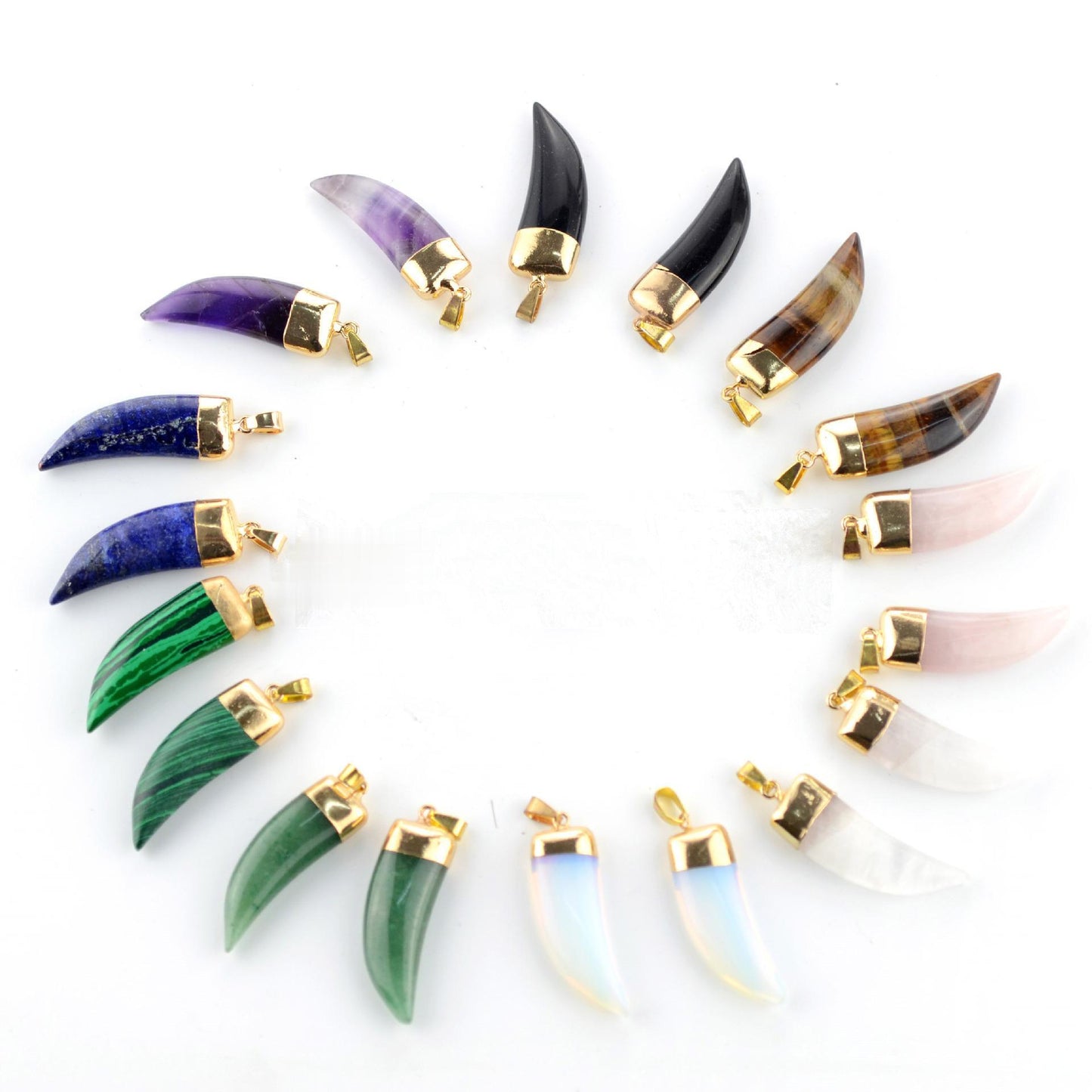 Horn Shape Crystal Pendants for Necklace