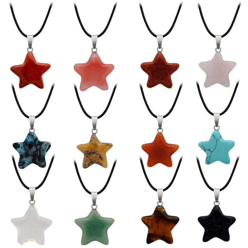 Pentagram Star Crystal Pendants for Necklace