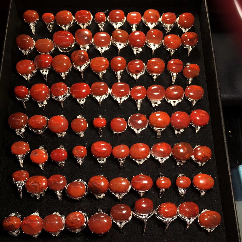 Natural South Red Agate Rings