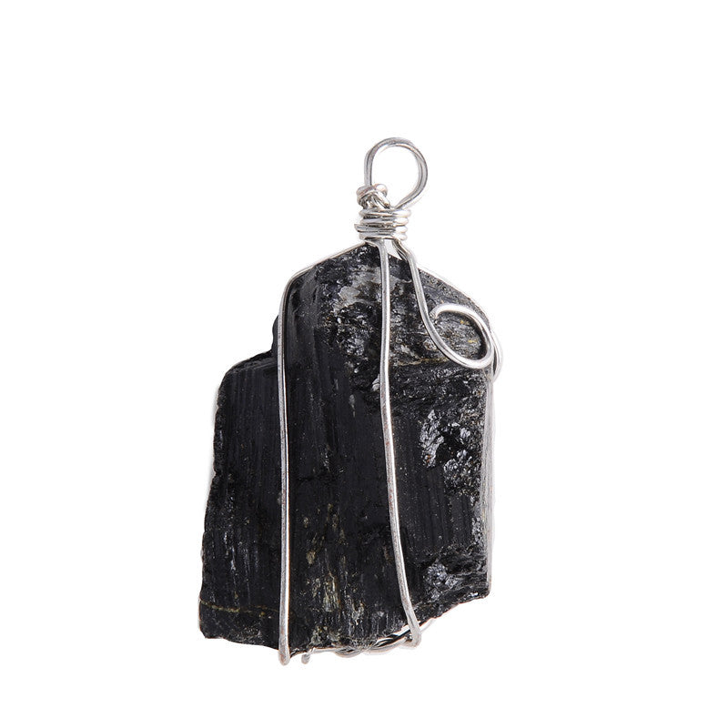 Rough Black Tourmaline Pendants for Necklace