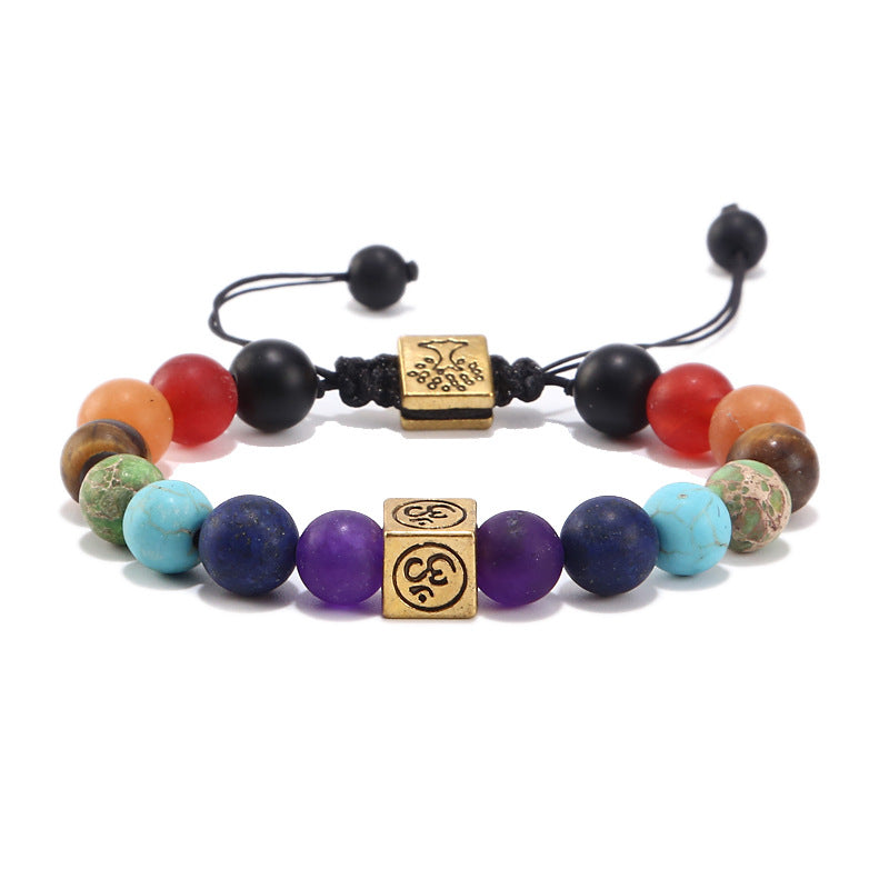 7 Chakra Rainbow Life Tree 8mm Crystal Bead Bracelets