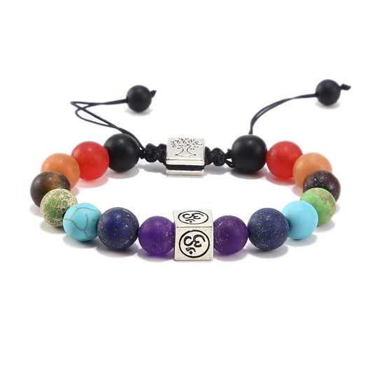 7 Chakra Rainbow Life Tree 8mm Crystal Bead Bracelets