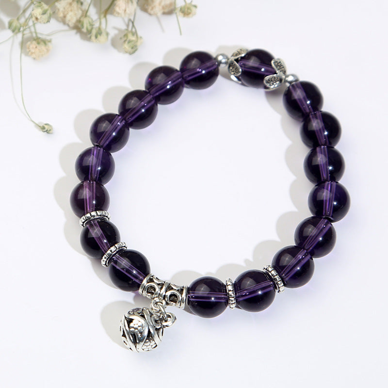 Cat Eye Amethyst Obsidian Shiny 10mm Bead Bracelets