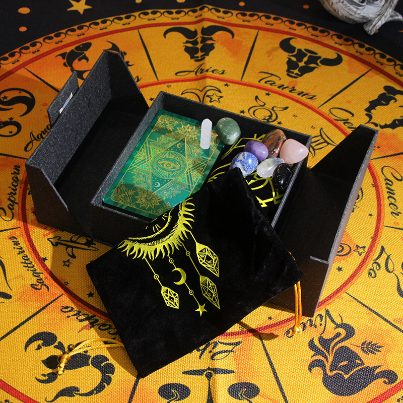 6 Metaphysics Tarot Cards & Gem Gift Box Set