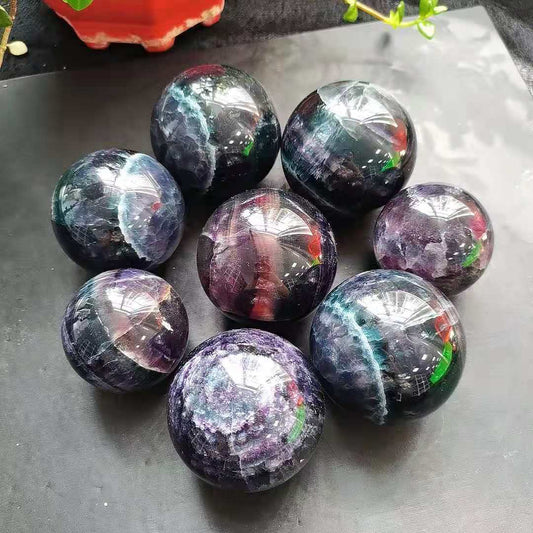 Rainbow Fluorite Spheres